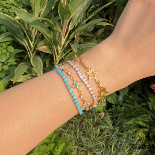 Ciela blue star bracelet with blue CZ stones