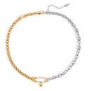 Veya mixed metal chain necklace with heart charm