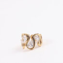 Gold pear shaped CZ ring for women - Ovi Ring