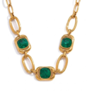 Mara green CZ necklace in 18K gold