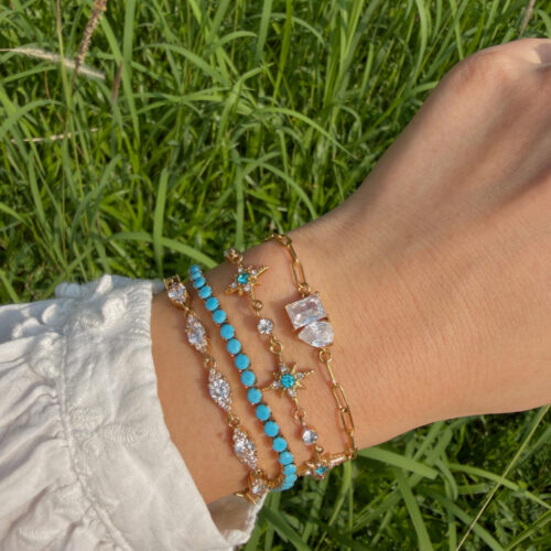 Nila Bracelet | Blue Tennis Bracelet in 18K Gold