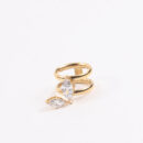 Lola Ring in 18K gold-plated stainless steel with marquise-cut cubic zirconia stones and a dangling CZ accent